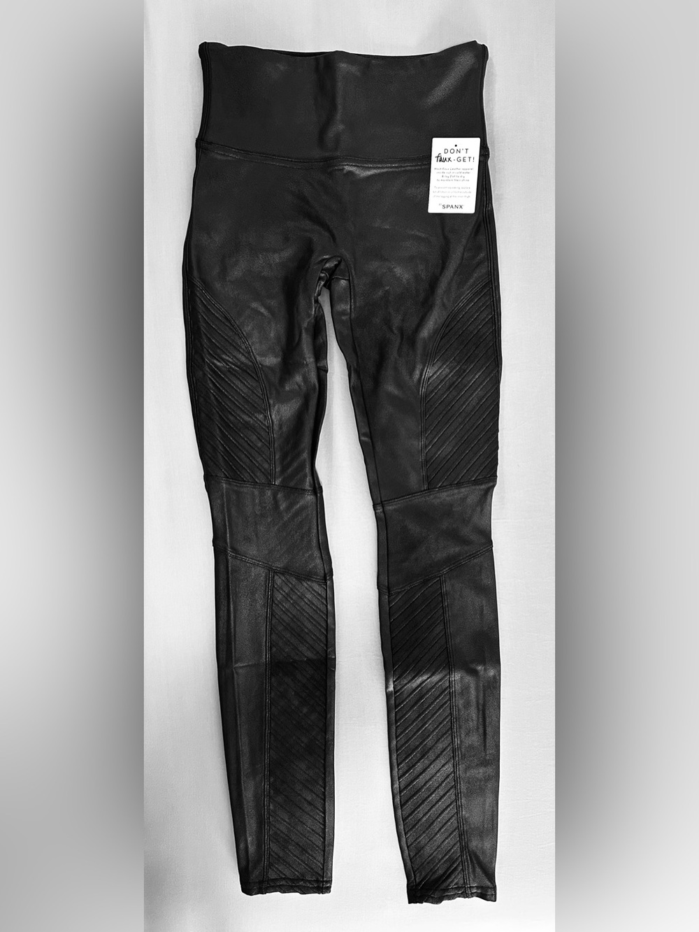Spanx Faux Leather Moto Fleece-Lined Leggings